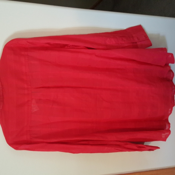 Woman Within Sheer Red Shirt - Picture 4 of 7